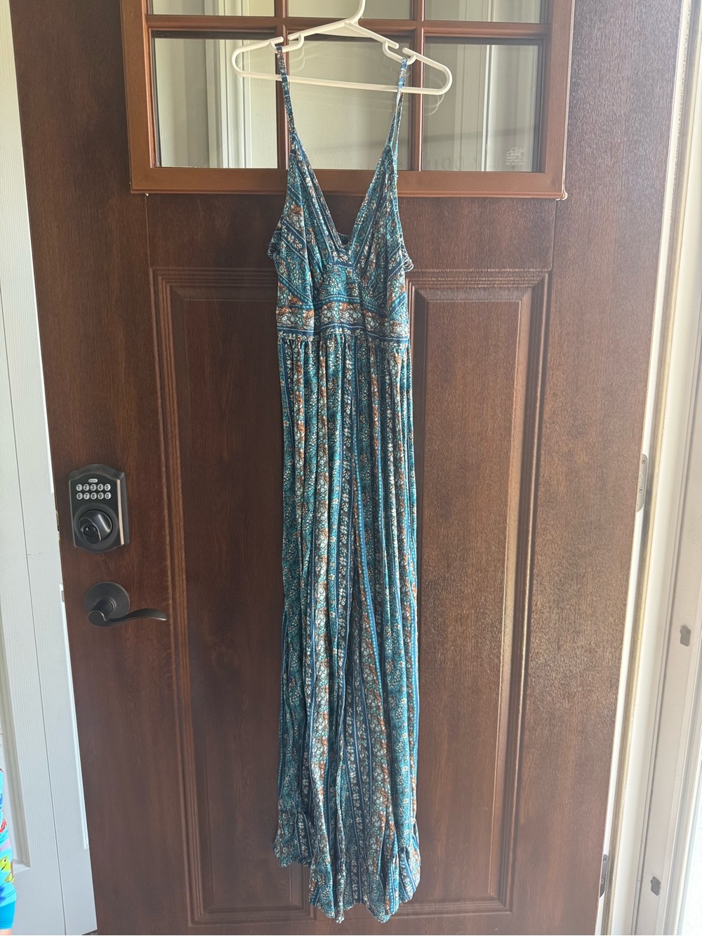 Jessica Simpson Teal Paisley Patterned Jump Suit XS